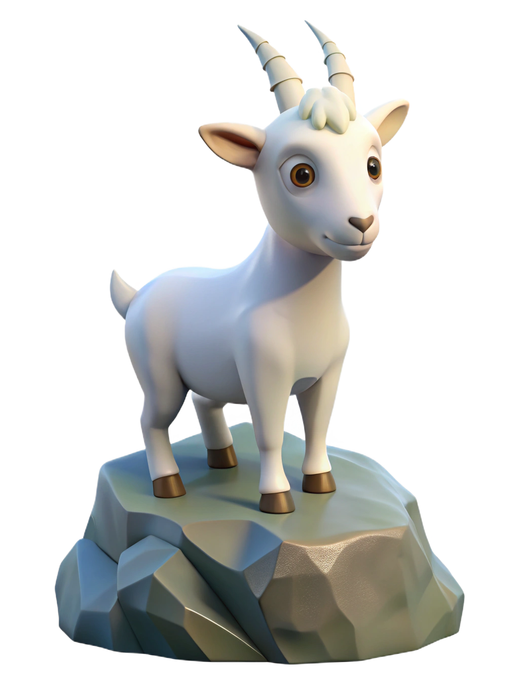 Mascotte Netir - Chèvre blanche sur une montagne